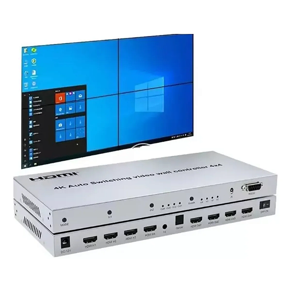 Video Wall Hdmi 2x2 Com Switch Hdmi 4x4 2.0 4k Ultra Hd