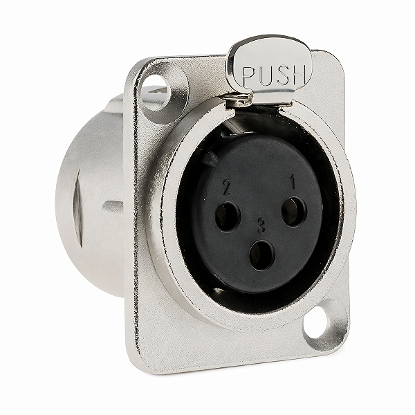 Conector Xlr Fêmea Para Painel Medusa Conexao Partner