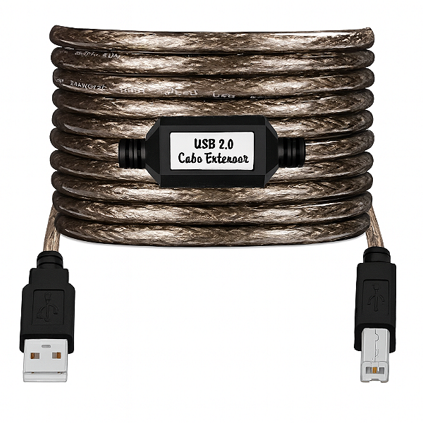 Cabo Usb 2.0 A-b Para Impressora Blindado Ativo Pro - 10m Preto