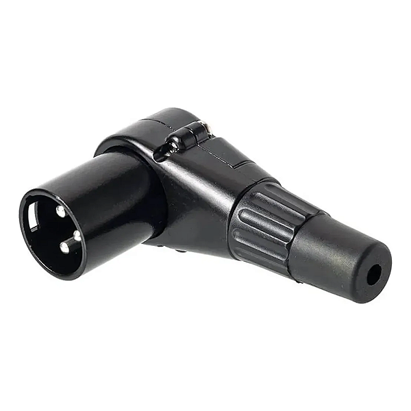 Conector Plug Canon Xlr 90 Graus L 1 Macho