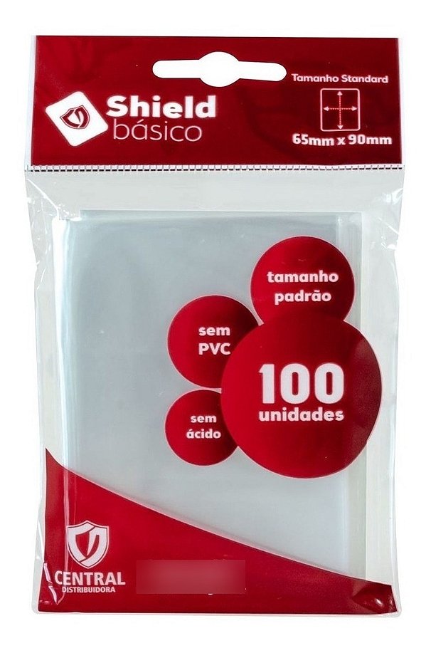 Kit 100 Central Shield Básico Sleeves Pokemon Magic Cards