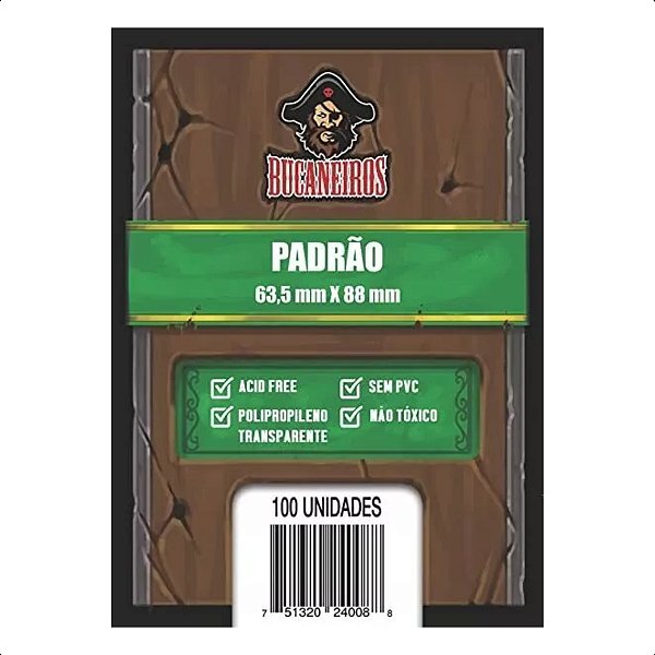 Sleeve Kit 100 Protetor Plástico Cards Bucaneiros Padrão