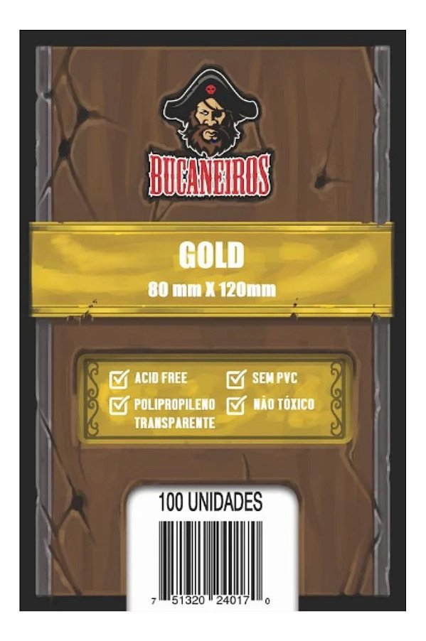 100 Sleeves Gold Bucaneiros 80x120 Shield Dixit Board Game