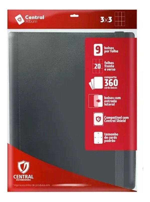 Pasta Fichário Preta Central Álbum 360 Cards Pokemon Magic