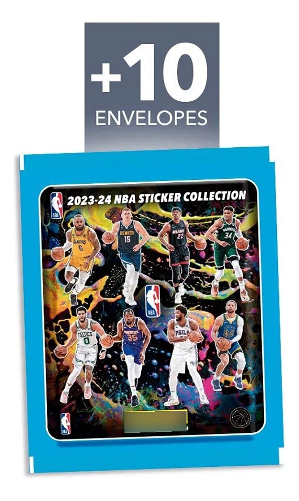 Kit 10 Envelopes Pacotes 50 Figurinhas Álbum Nba 2024 Panini