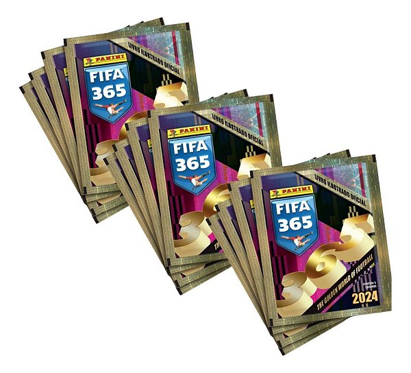 Pack Kit 10 Envelopes Pacotes 50 Figurinhas Fifa 365 2024