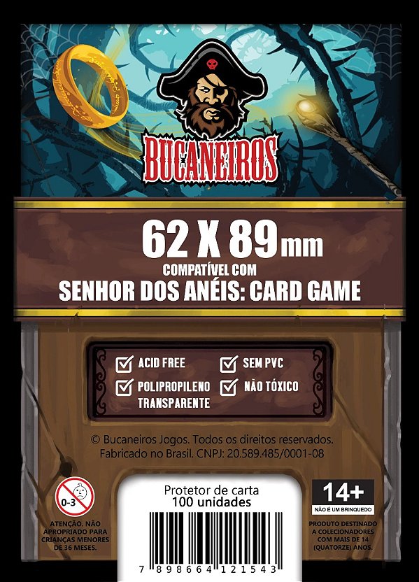 Sleeves Kit 100 Protetores Senhor Dos Anéis Card Game 62x89