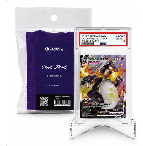 Kit 5 Suportes Apoio Expositor Card Pokemon Psa Gradeado Tcg