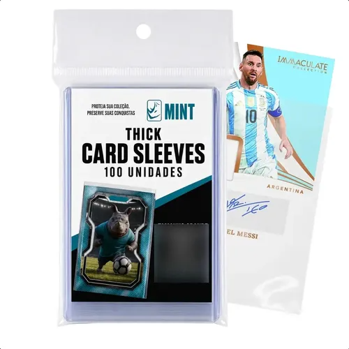100 Sleeves Grandes Cards Mint Transparentes Pokemon Futebol