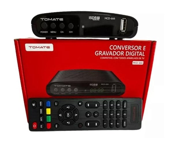 Conversor Digital Hd E Gravador Tomate Tv Digital Com Visor