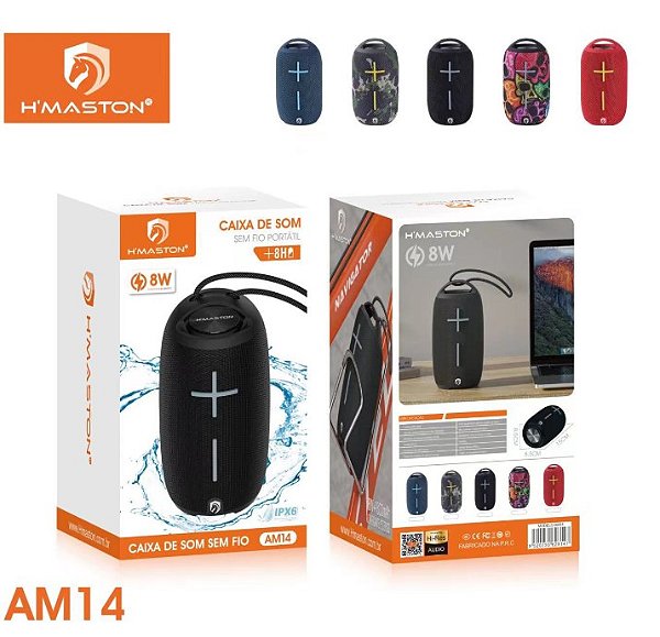 Caixa De Som Bluetooth Resistente Agua H’maston AM14