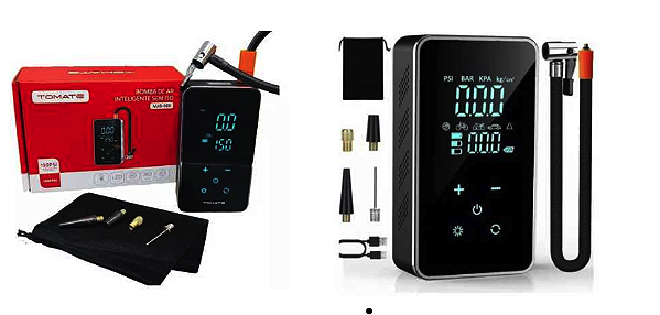 Bomba Elétrica Portátil Encher Pneu Carro Bike Moto Tomate