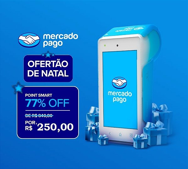 Maquininha de passar Cartão Débito e Crédito Point Smart -Chip - Wifi