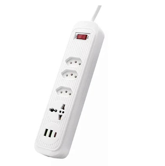 Filtro Linha Bommax BM-A630 4 Tomadas com Usb e Usb-C Branco