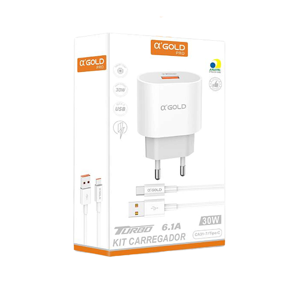 Carregador Usb para Tipo-C 30w 6.1a - A'Gold
