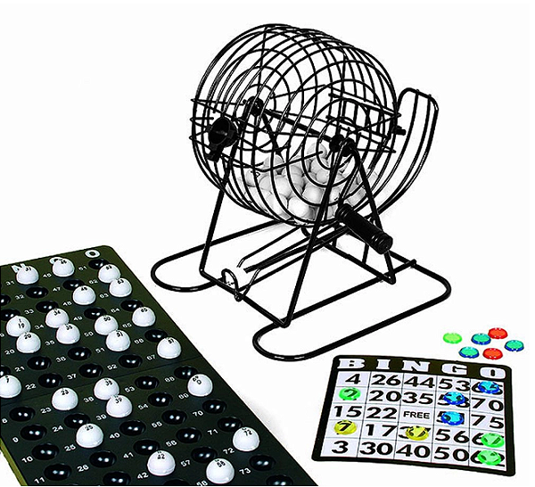 Jogo de Bingo Completo Tradicional Globo Giratório 245 Peças