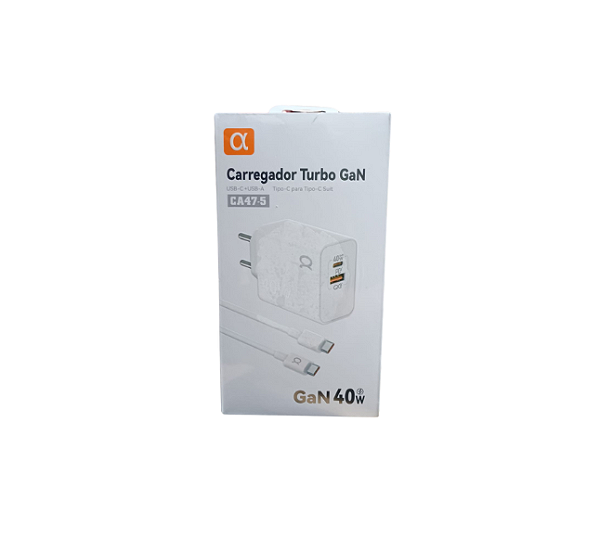 Carregador Tipo-C para Tipo-C Turbo Gan 40w - A'Gold