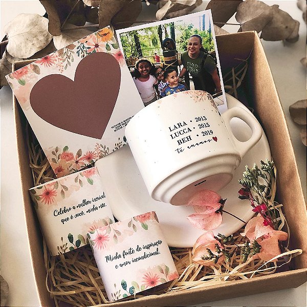 Presente Kit Dia da Mães - Caixa com Xícara Personalizada