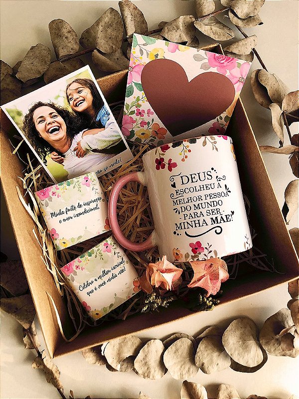 Presente Kit Dia da Mães - Caixa com Caneca Personalizada
