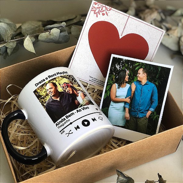 Presente Kit Dia dos Namorados - Caixa Caneca Spotify Personalizada