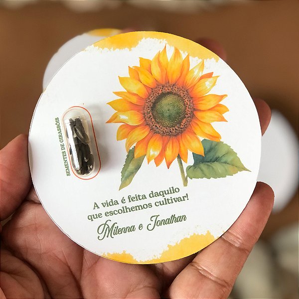 Card e Eco Cápsula com Sementes | Arte Girassol