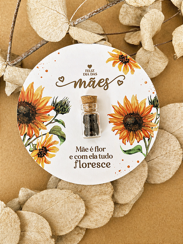 Card e Mini Vidro com Sementes | Dia das Mães | Modelo 03