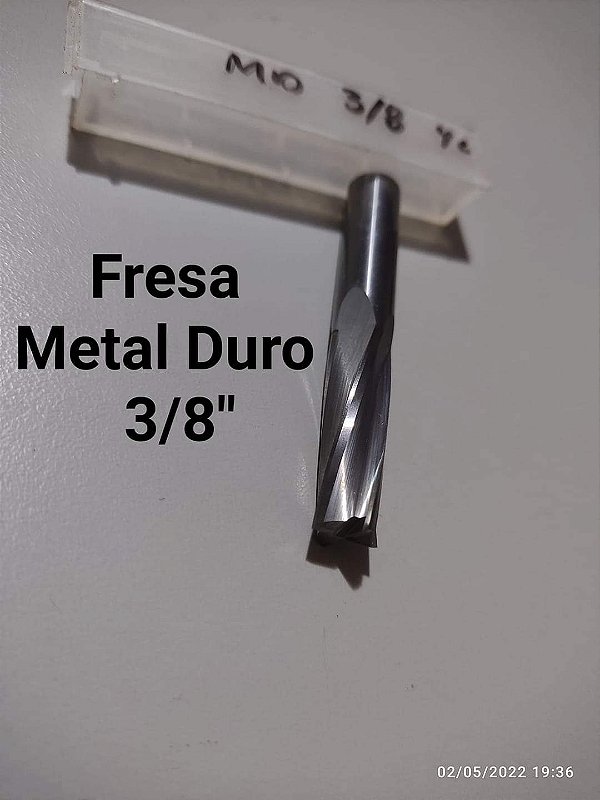 Fresa Metal Duro 3/8" sem cobertura 4c