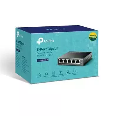 Switch Tp-Link 5 Portas Gigabit, 4 Portas Poe+ - TL-SG1005P