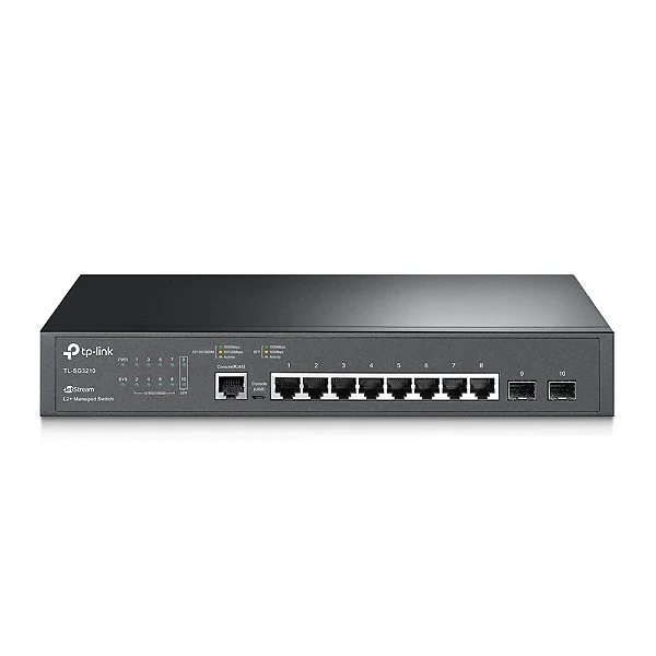 Switch Tp-link 8 Portas Giga + 2 Portas SFP TL-SG3210