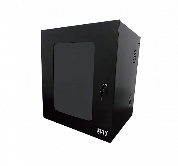 Mini Rack Economic Porta c/ Visor Acrílico Max Eletron 12u x 400 preto