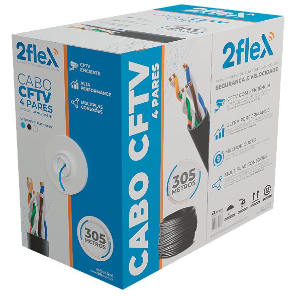Cabo para Rede/CFTV 2 Flex 305m