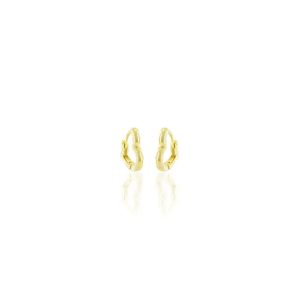 Brinco Argola Coração Liso 11mm Banhado a Ouro