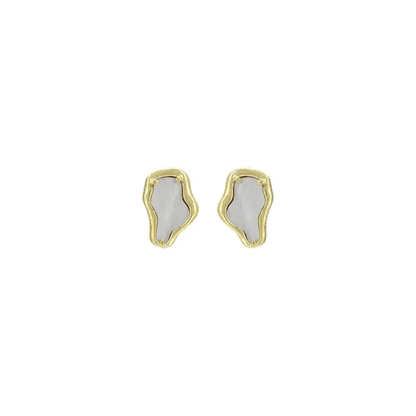 Brinco Orgânico 8x14mm Acrílico Colors – Modernidade e Versatilidade em Dourado!