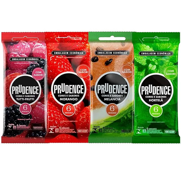 Preservativo Cores e Sabores com 6 Unidades Prudence