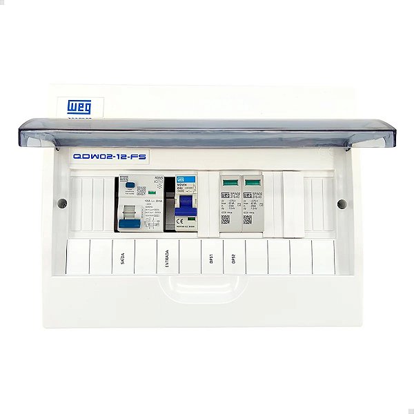 Quadro QDW02-12-FS completo (1 saída monofásica