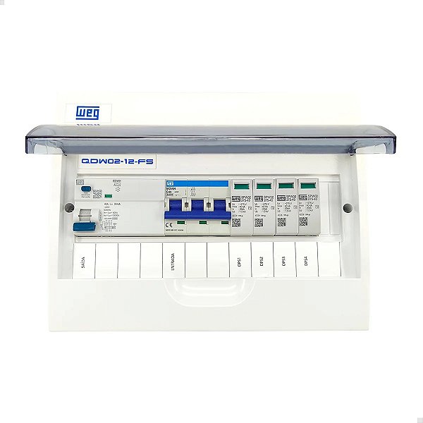 Quadro QDW02-12-FS completo (1 saída trifásica)