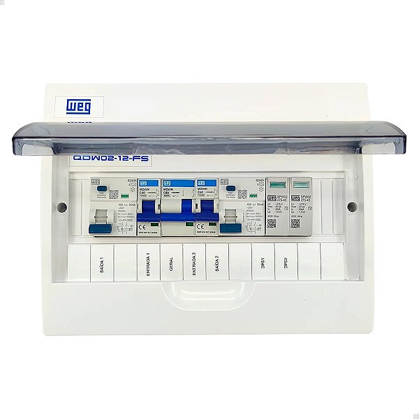 Quadro QDW02-12-FS completo (2 saídas monofásicas)