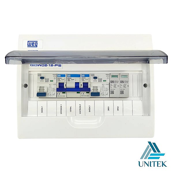Quadro QDW02-12-FS completo (2 saídas bifásicas)