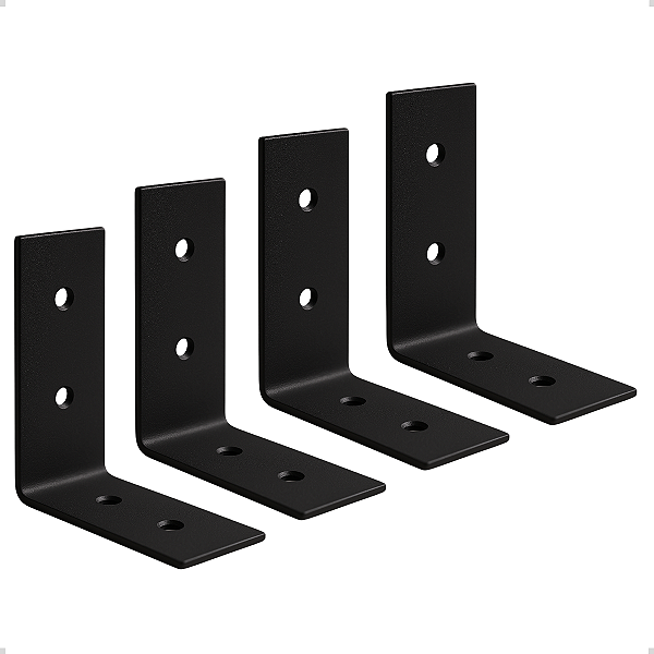 10x Cantoneiras Suporte União P/ Madeira 100x100x40mm L Aço