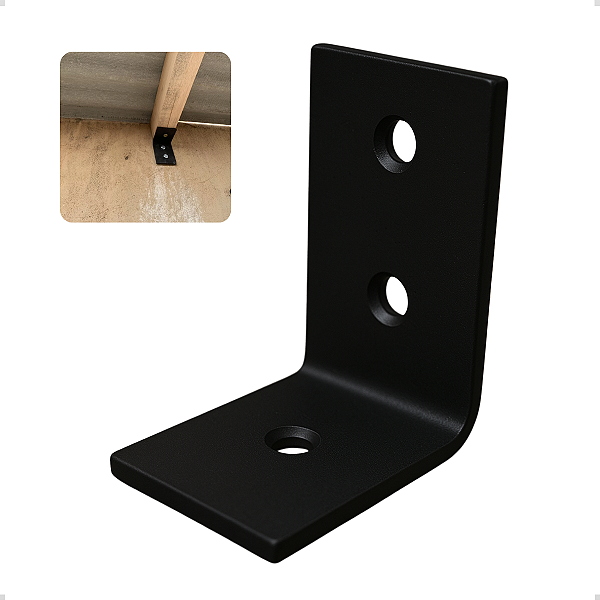 Kit 4 Cantoneira Para Viga 70x50mm Suporte de Aço - Parafusado