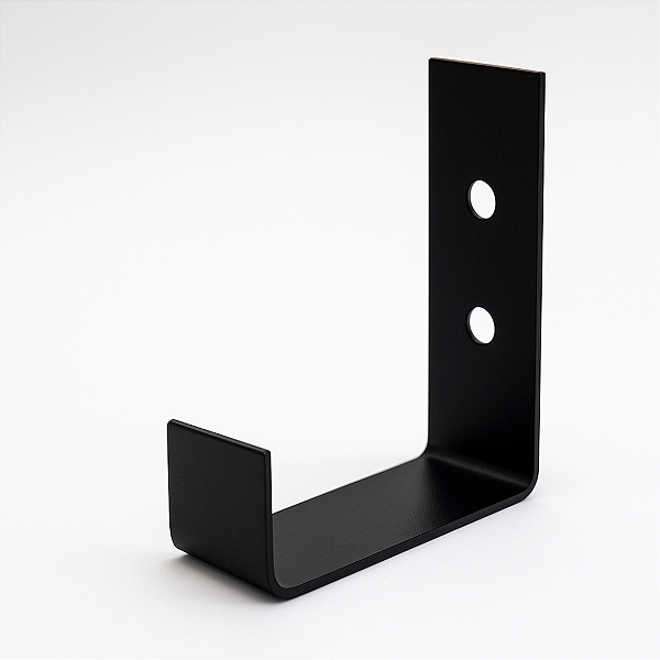 10 Gancho de Aço/Ferro Multiuso Com Dois Furos 6,0 mm - Cor Preto