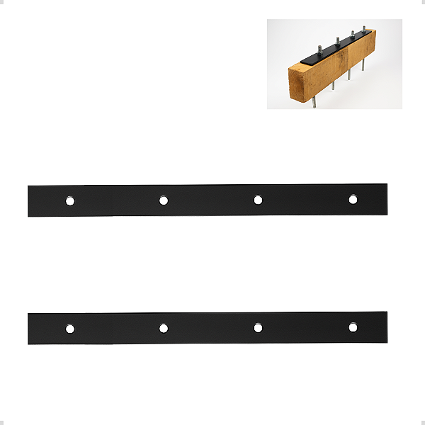 Kit 2 Chapa De Emenda Da Viga Com 4 Furos Para Telhados 38 cm