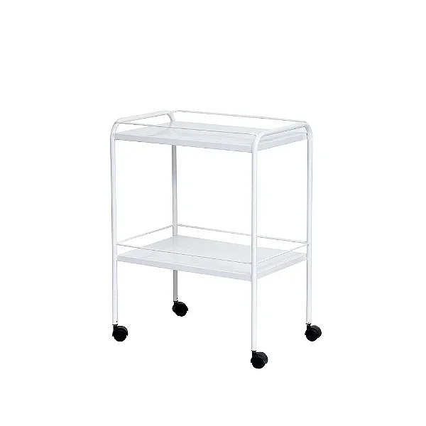 Mesa Auxiliar 40 x 60 x 80 Epóxi com Rodízios e Varandas