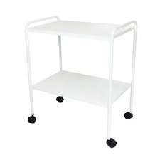 Mesa Auxiliar 90 x 50 x 80 Epóxi com Rodízios
