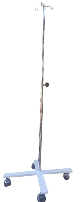 Suporte de Soro Inox com Base em Ferro Fundido
