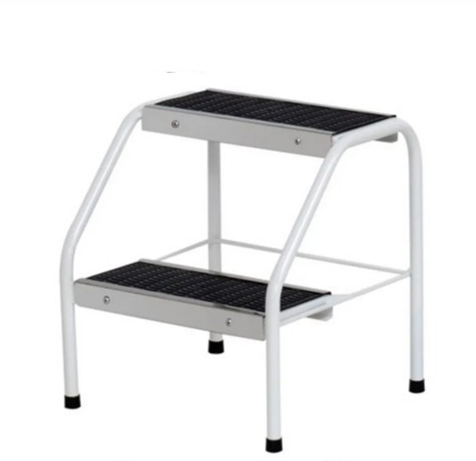 Escada 2 Degraus Epoxi com Friso em Inox