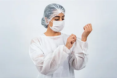 Avental Manga Longa com Elástico e Tiras