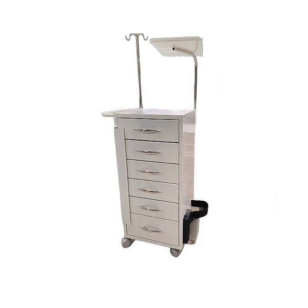 Carro Beira Leito Slim 6 Gavetas