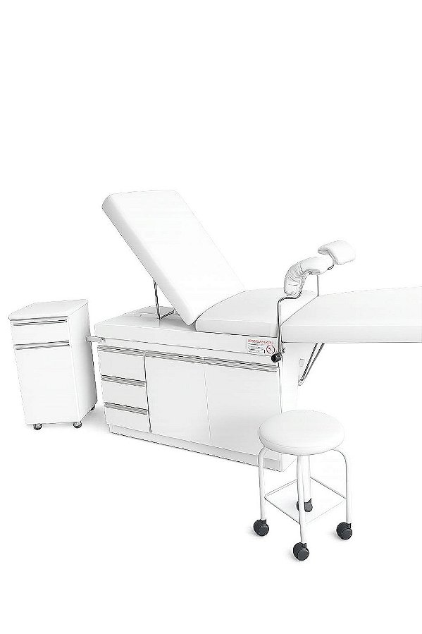 Kit Mesa ginecologica + mocho + Mesa Cabeceira hospitalar