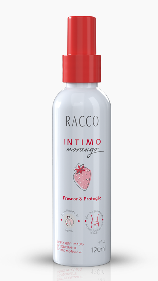 Spray Perfumado Desodorante Intimo Morango Feminino Racco - 120ml